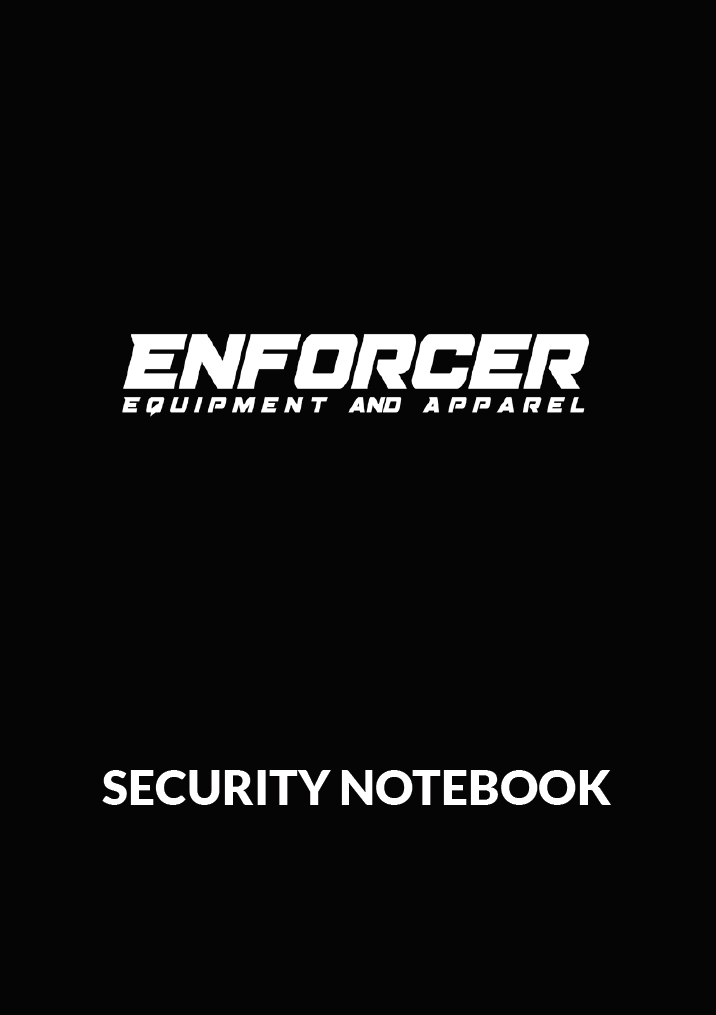 Enforcer Gear Security Notebook - Enforcer Equipment & Apparel